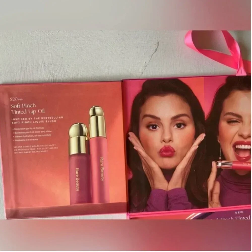 NWT Rare Beauty by Selena Gomez Alive with Color Lip Oils and PR Box Bundle